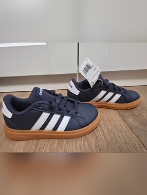 Adidas Kids Grand Court Lifestyle Navy and White Shoes 11.5k